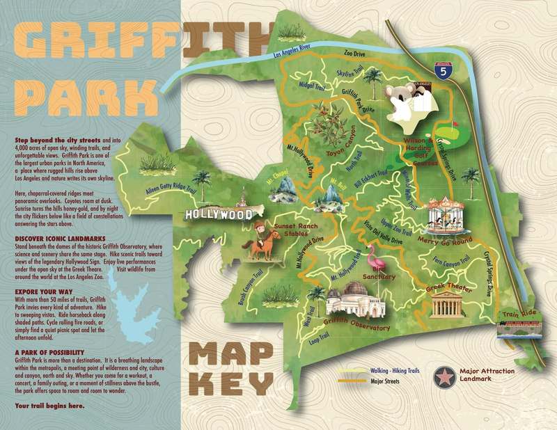 Griffith Park illustrated map