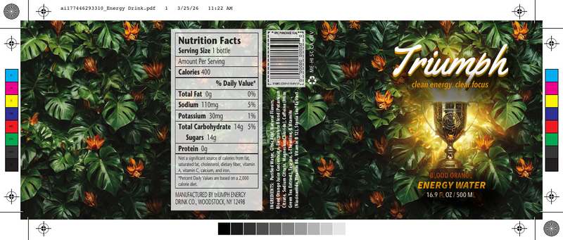 Triumph energy drink label